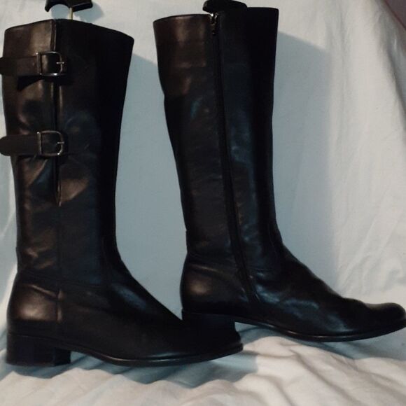 Gabor Astoria Knee High Leather Buckle Boots Black - Picture 2 of 12